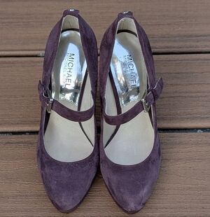 Michael Kors Purple 💜 Suede Mary Jane Platform Heels Size 7